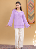 Zeenat Chikankari Modal Pastel Lilac Short Kurti