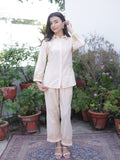 Inayat Cotton Linen Soft Ivory Co-ord Set