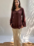Zeenat Modal Cocoa Brown Short Kurti