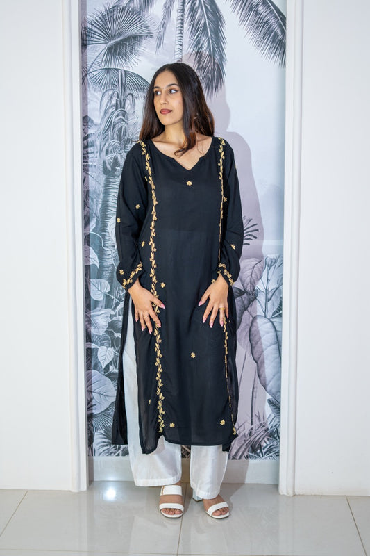 Siyah Chikankari Modal Black Kurti