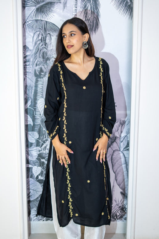 Siyah Chikankari Modal Black Kurti