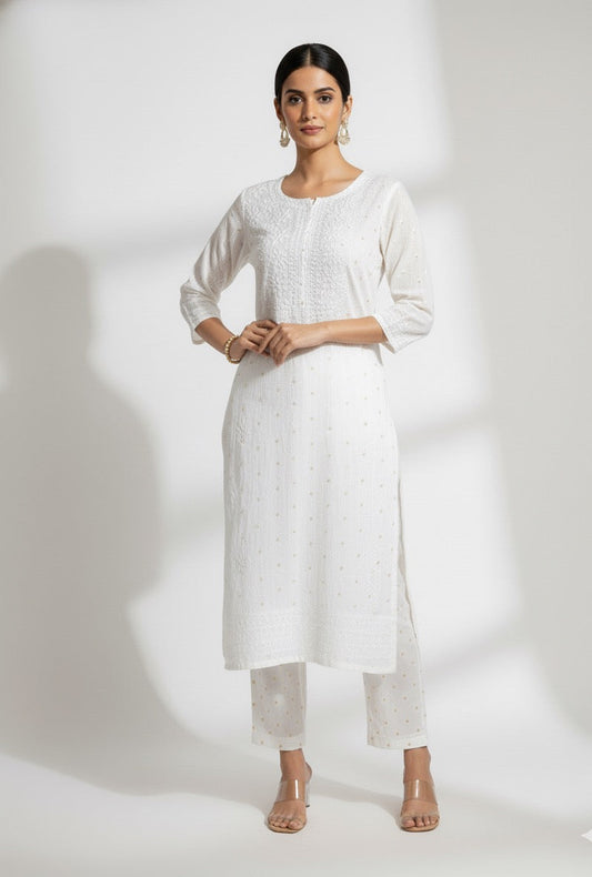 Miraas-Chanderi Zari Kurta Set
