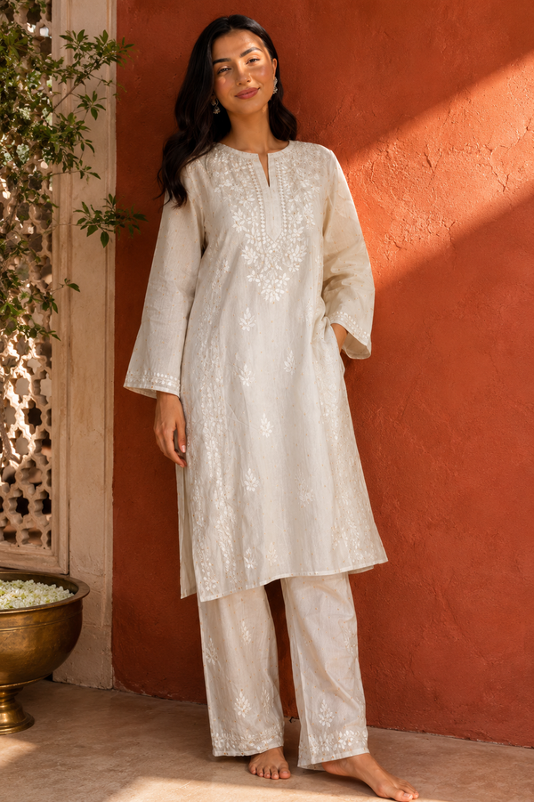 Miraas-Chanderi Zari Kurta Set