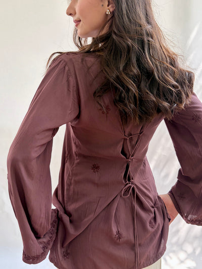 Zeenat Modal Cocoa Brown Short Kurti