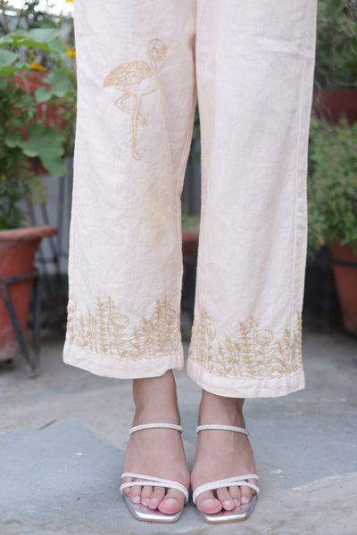 Inayat Cotton Linen Soft Ivory Co-ord Set