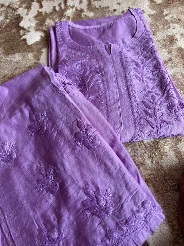 Rehaab Lavender-Chanderi Kurta Set