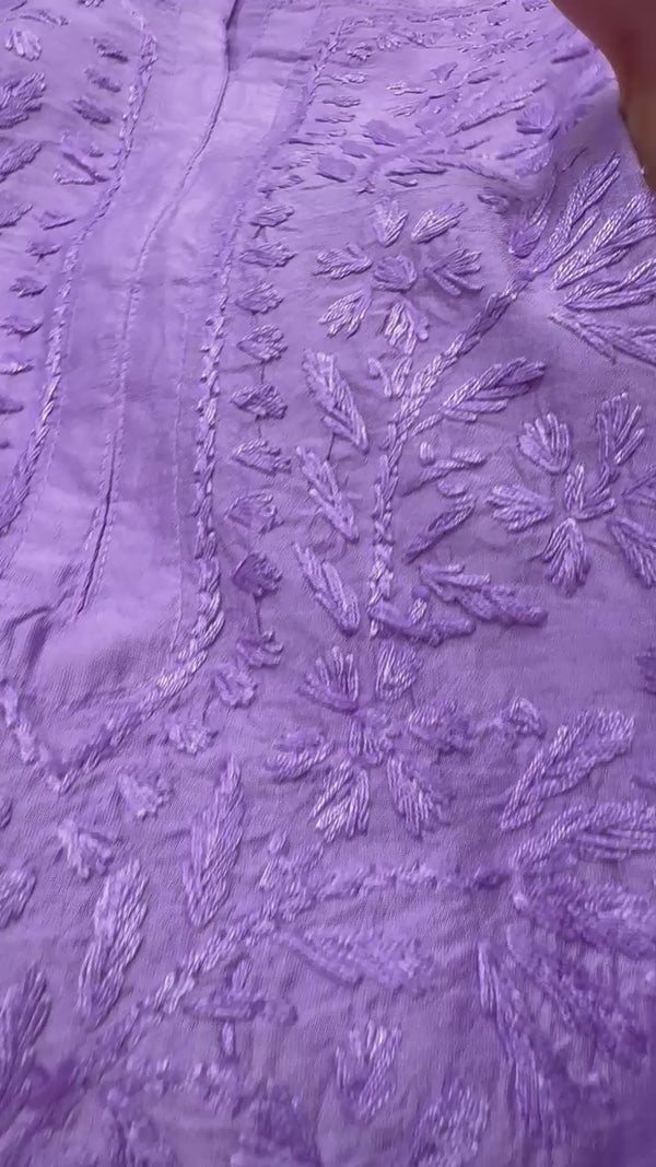 Rehaab Lavender-Chanderi Kurta Set